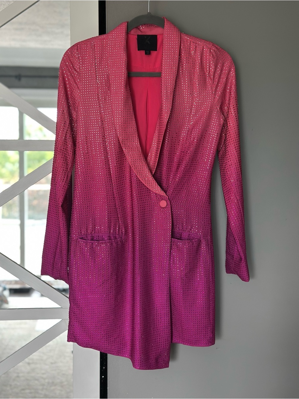 NBD Pink Ombre Sequin Blazer Dress